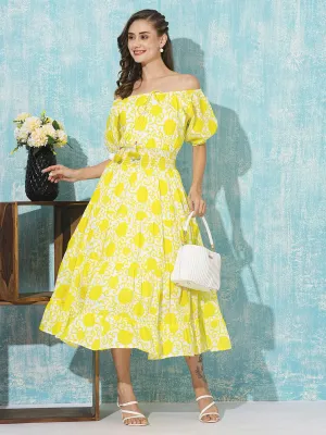 Buy Yellow Cotton Party Dress For Women Online In India - Zola