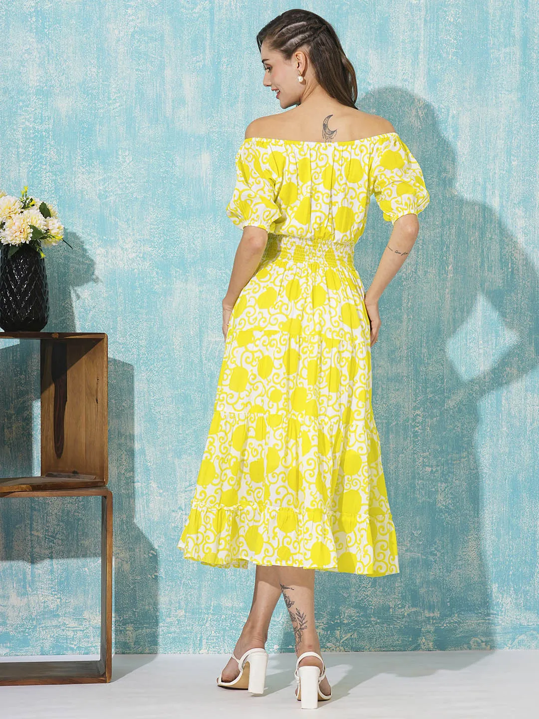 Buy Yellow Cotton Party Dress For Women Online In India - Zola