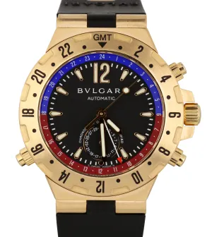 BVLGARI Bulgari Diagono Automatic GMT GMT40G 18K Yellow Gold Black 40mm Watch