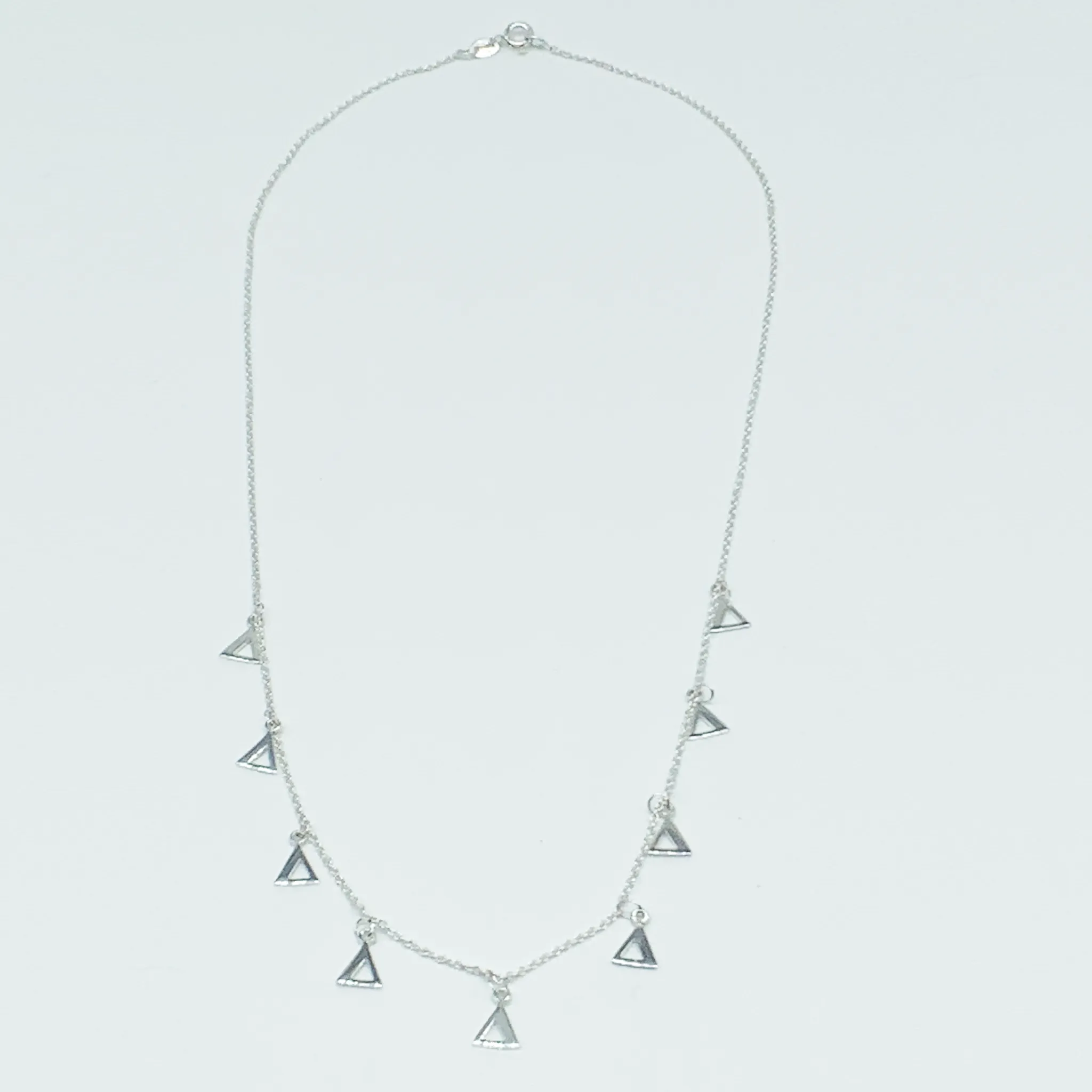 CA Three Triangle Unity Chandelier Earrings and Nine Triangle Necklace Set