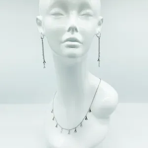 CA Three Triangle Unity Chandelier Earrings and Nine Triangle Necklace Set