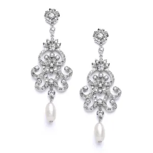 Calista Chandelier Freshwater Pearl Earrings