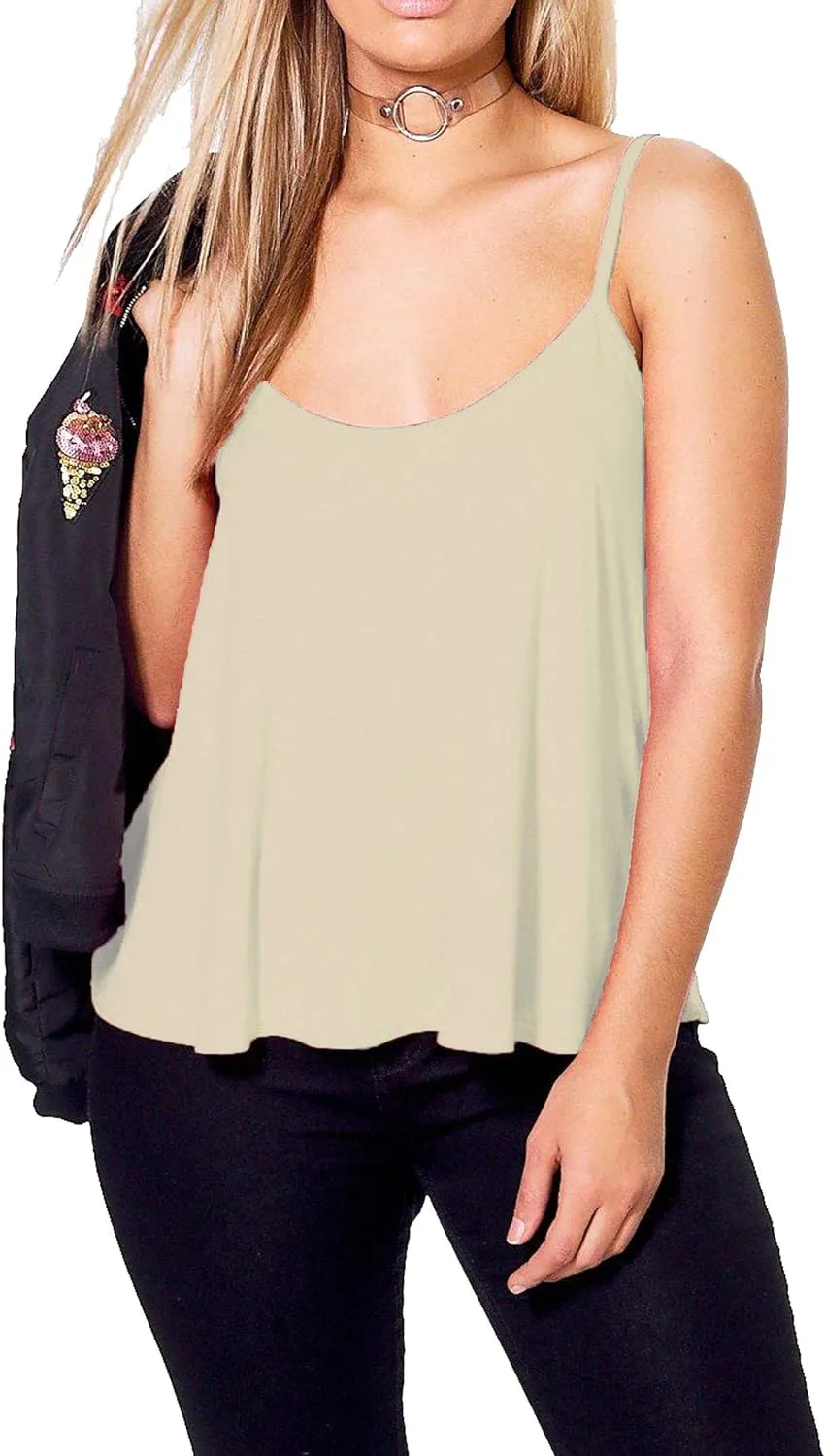Cami Strappy Sleeveless Swing Vest Top