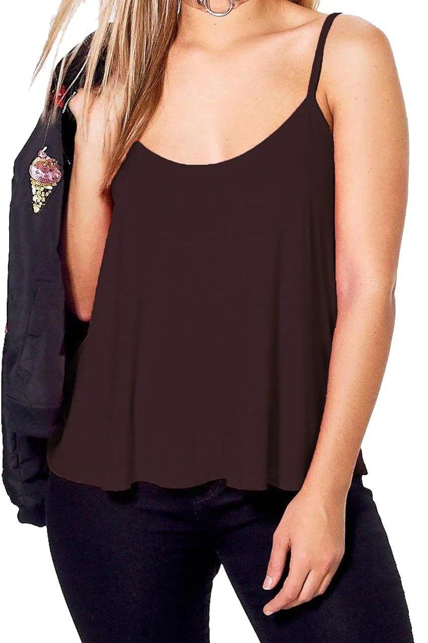 Cami Strappy Sleeveless Swing Vest Top