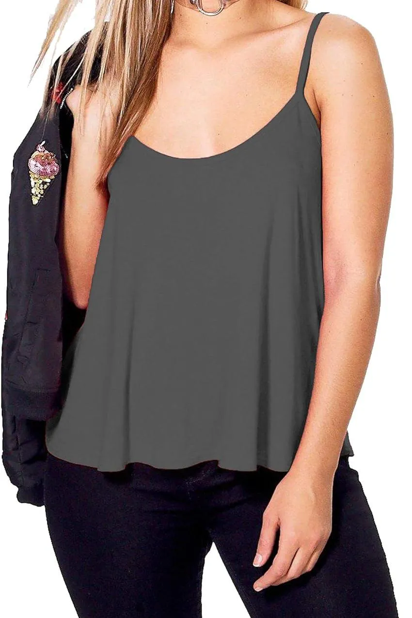 Cami Strappy Sleeveless Swing Vest Top