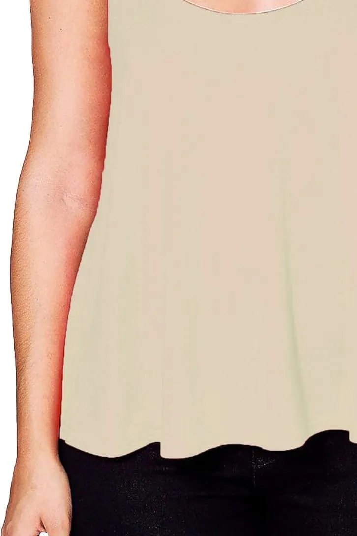Cami Strappy Sleeveless Swing Vest Top