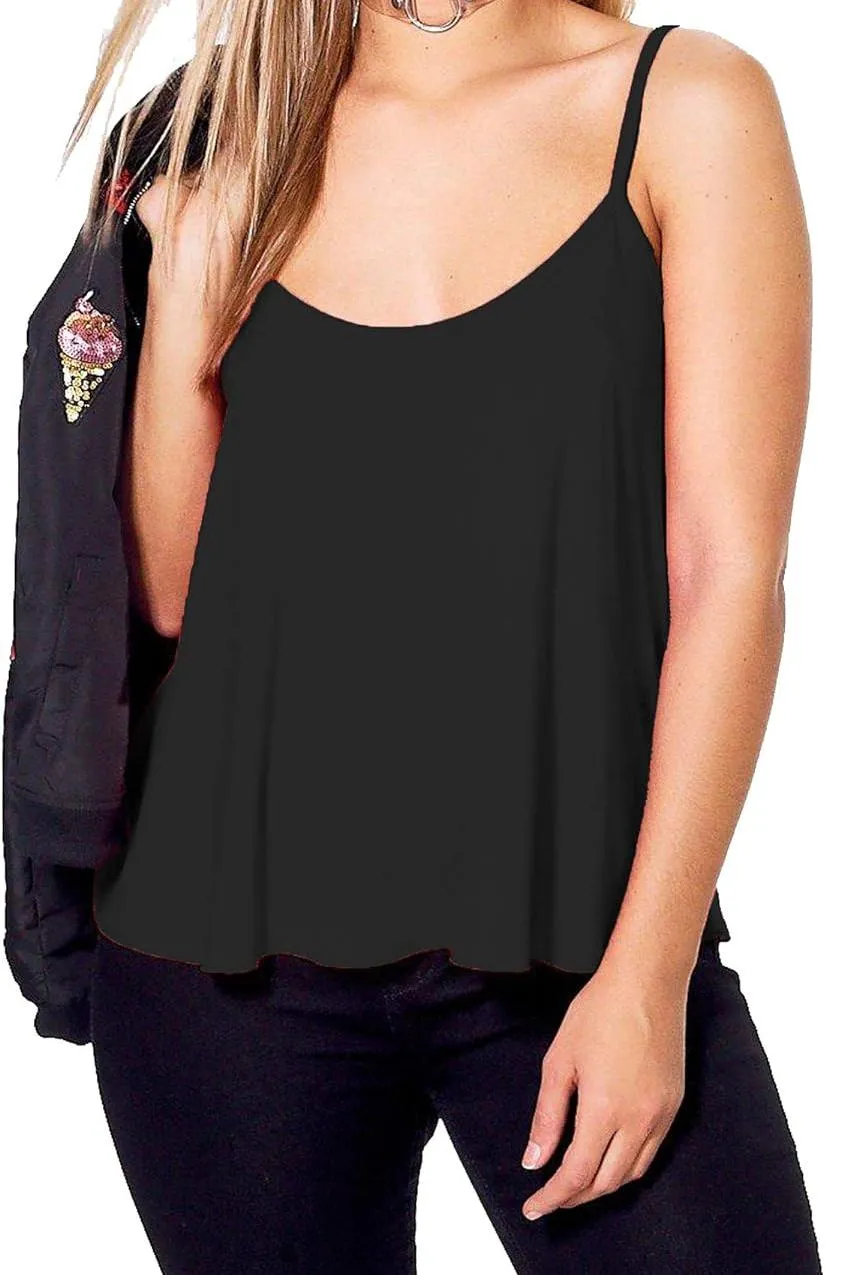 Cami Strappy Sleeveless Swing Vest Top