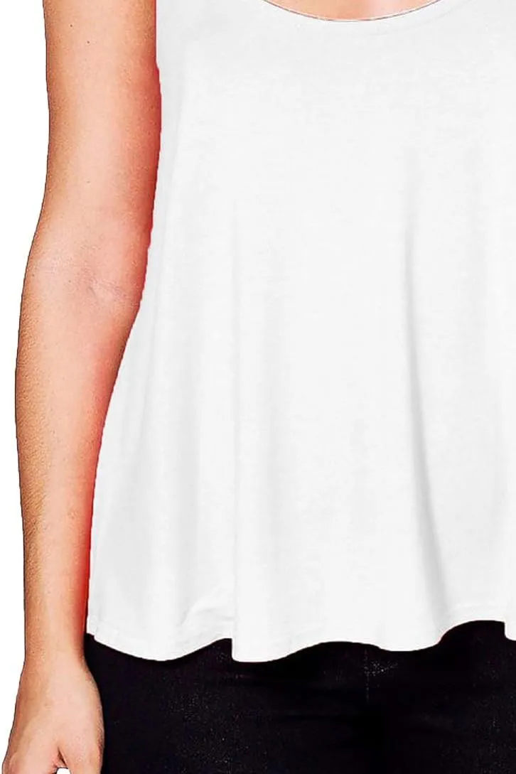 Cami Strappy Sleeveless Swing Vest Top