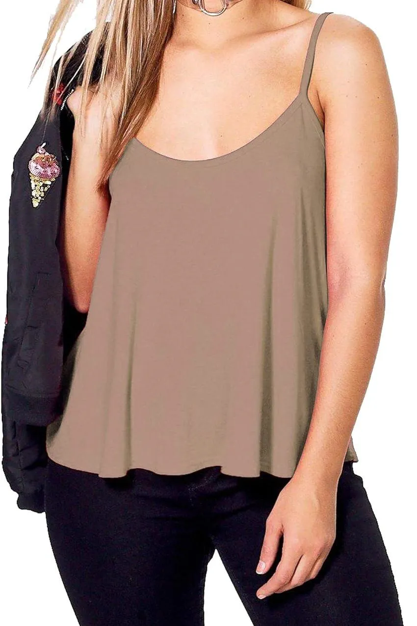 Cami Strappy Sleeveless Swing Vest Top