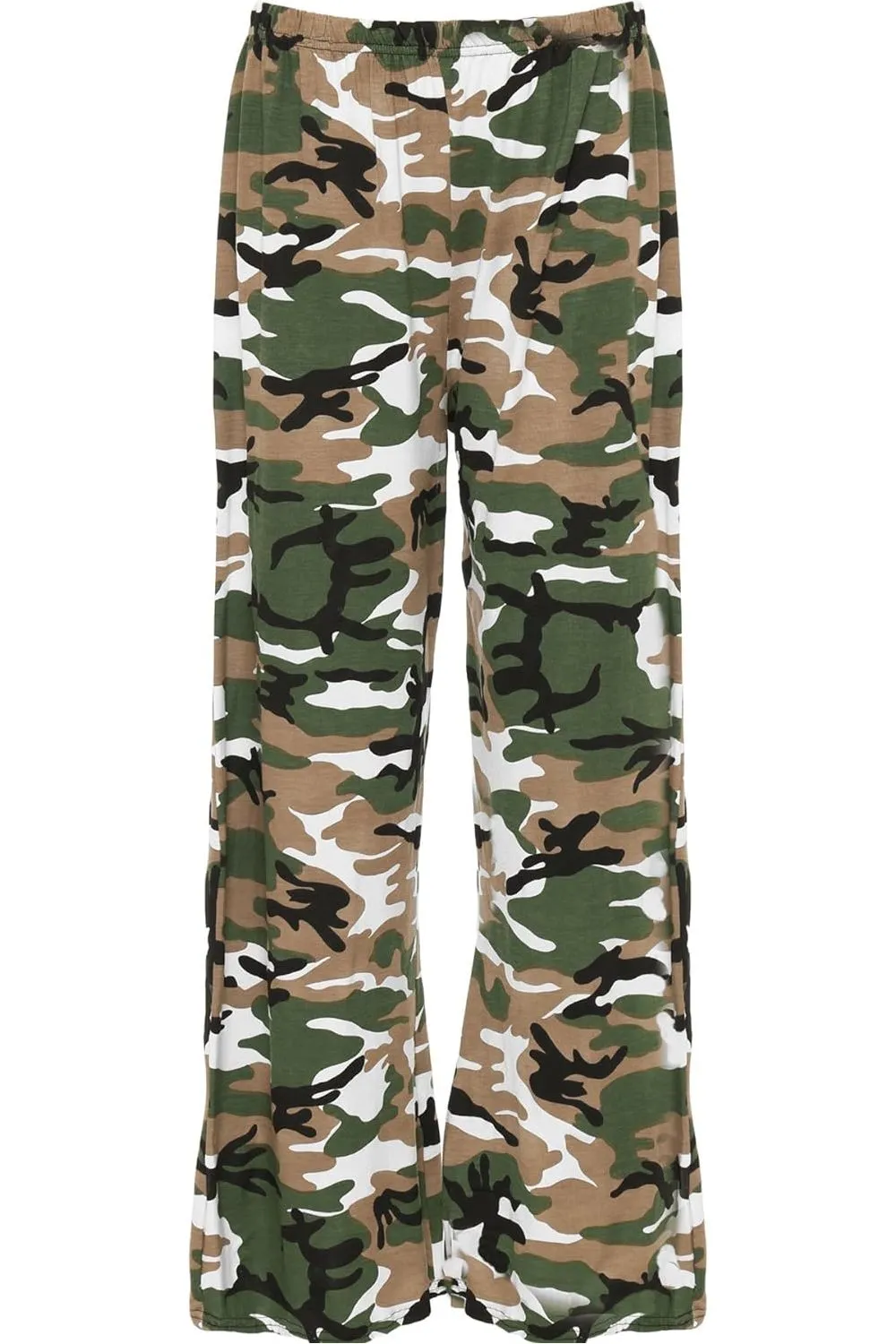 Camouflage Print Palazzo Trouser
