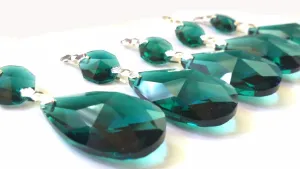 Caribbean Teal Green 38mm Teardrop Chandelier Crystal Ornaments