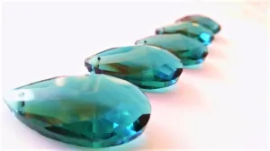 Caribbean Teal Green 38mm Teardrop Chandelier Crystals