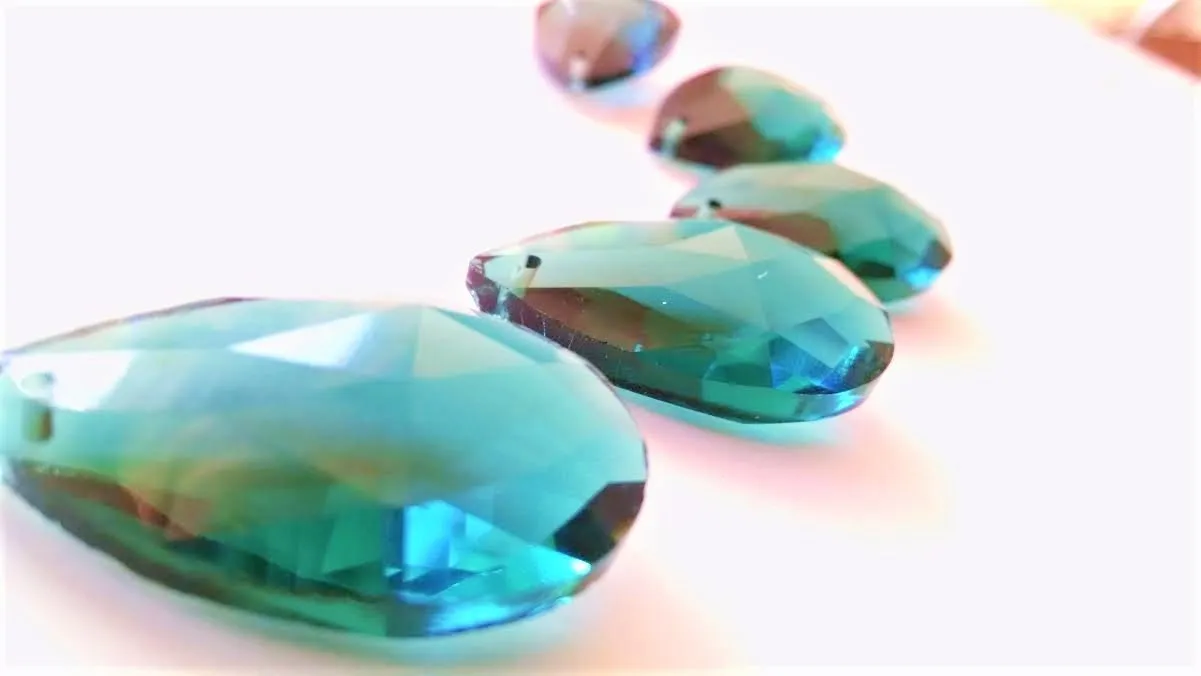 Caribbean Teal Green 38mm Teardrop Chandelier Crystals