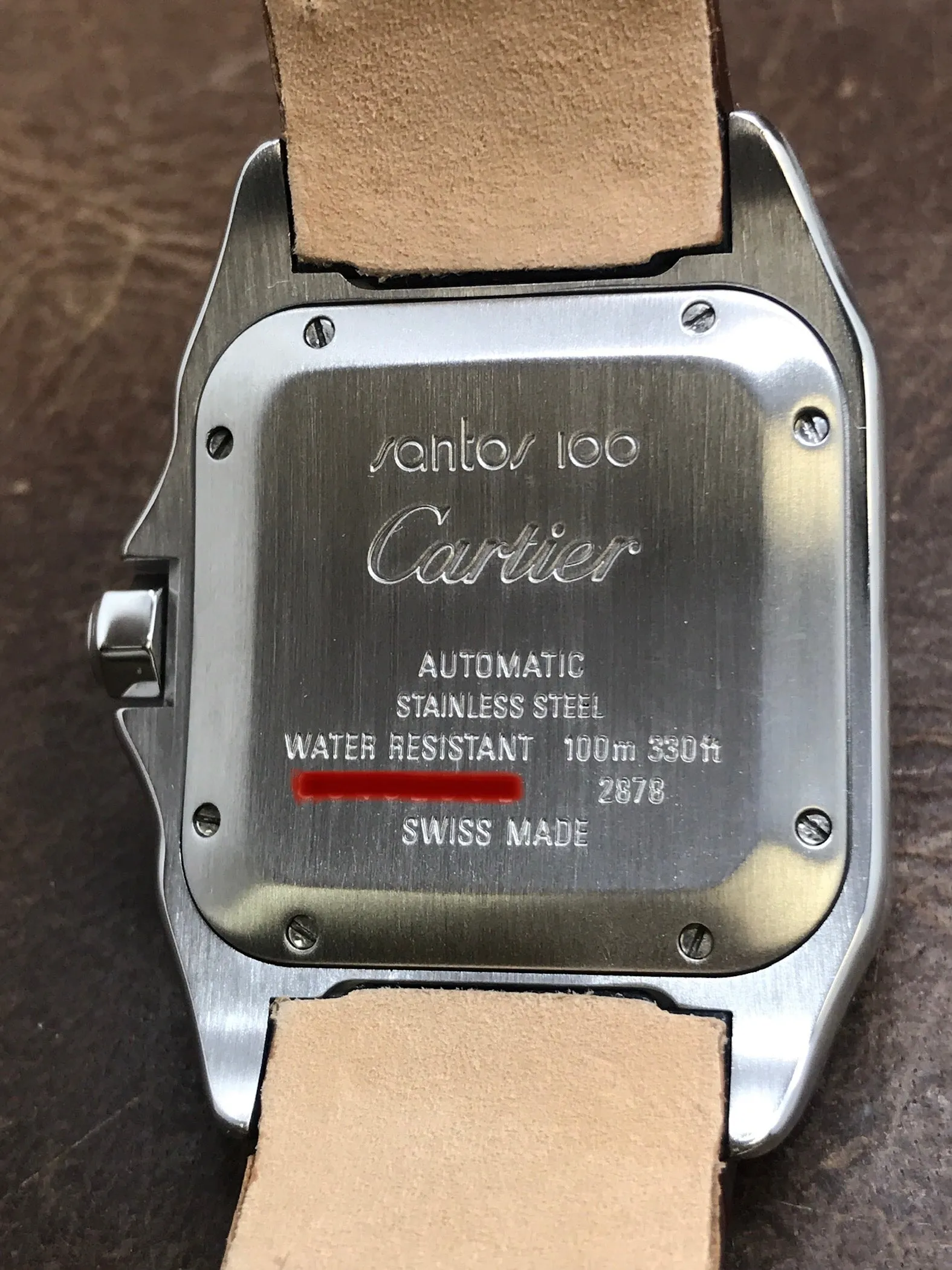 Cartier Santos 100 Midsize 2878 White Dial Automatic Watch
