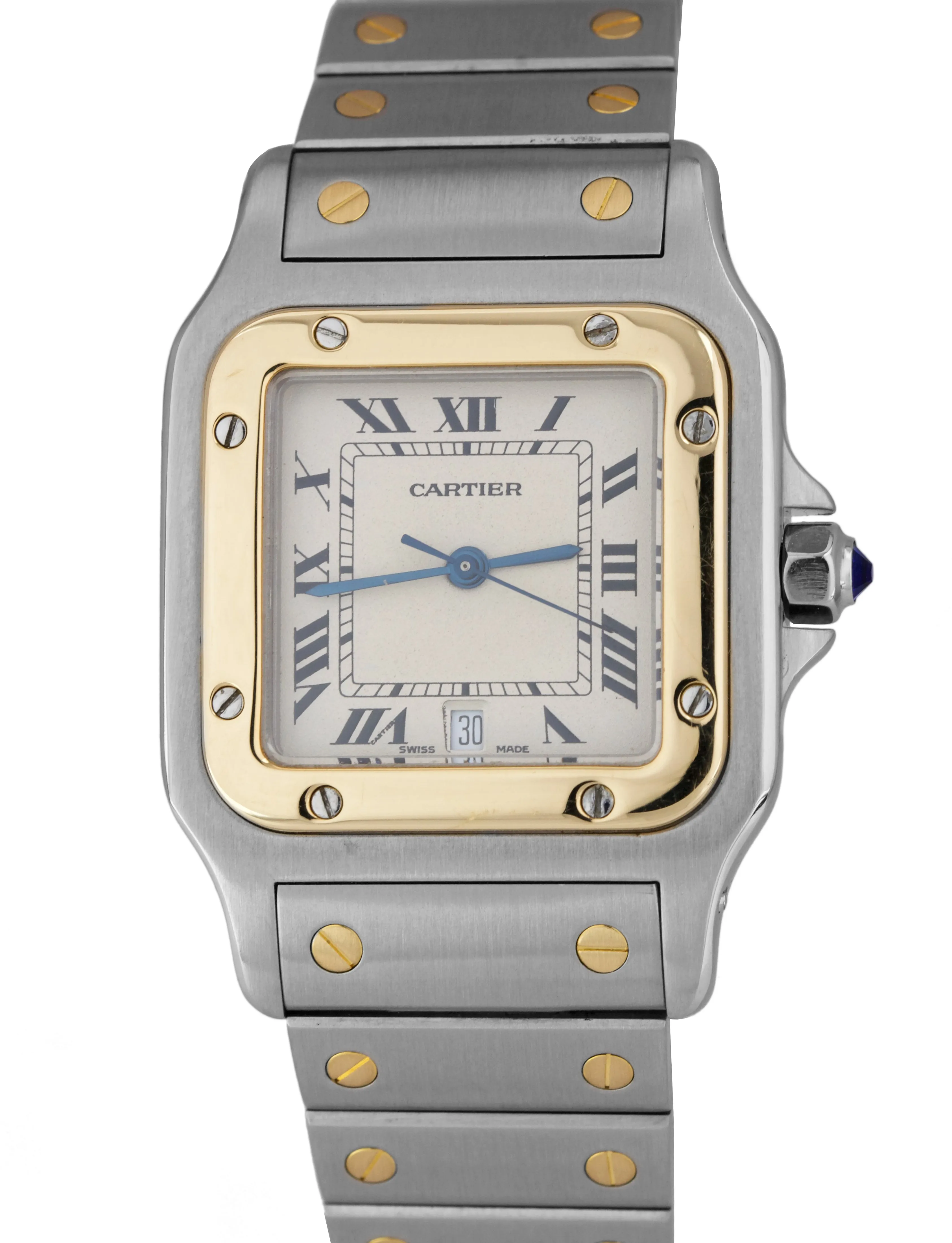Cartier Santos Galbee 187901 18k Gold Steel 29mm Roman Quartz Two-Tone Watch