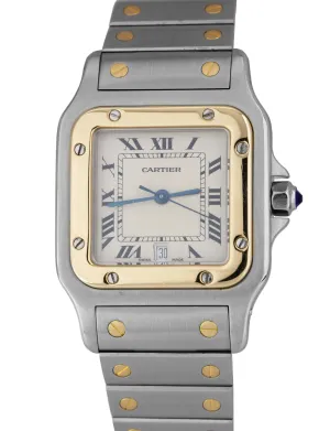 Cartier Santos Galbee 187901 18k Gold Steel 29mm Roman Quartz Two-Tone Watch