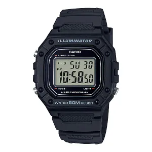 Casio Black Resin Strap Black Dial Quartz Watch for Gents - W-218H-1AVDF
