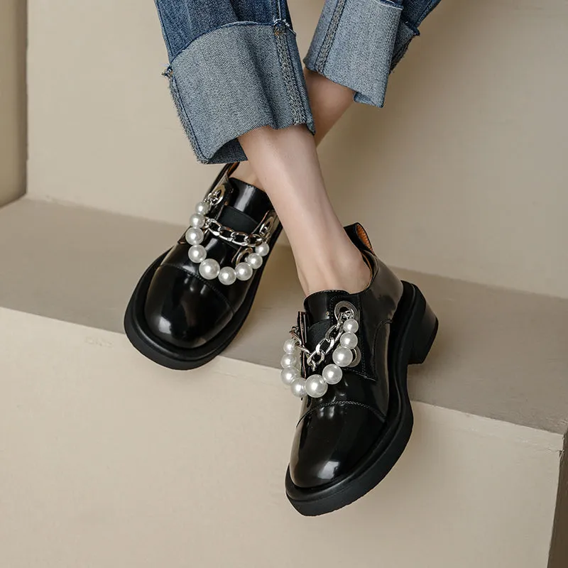 Casual Round Toe Platform Flats Slip on Woman