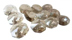 Champagne 14mm Octagon Beads Chandelier Crystals 2 Holes