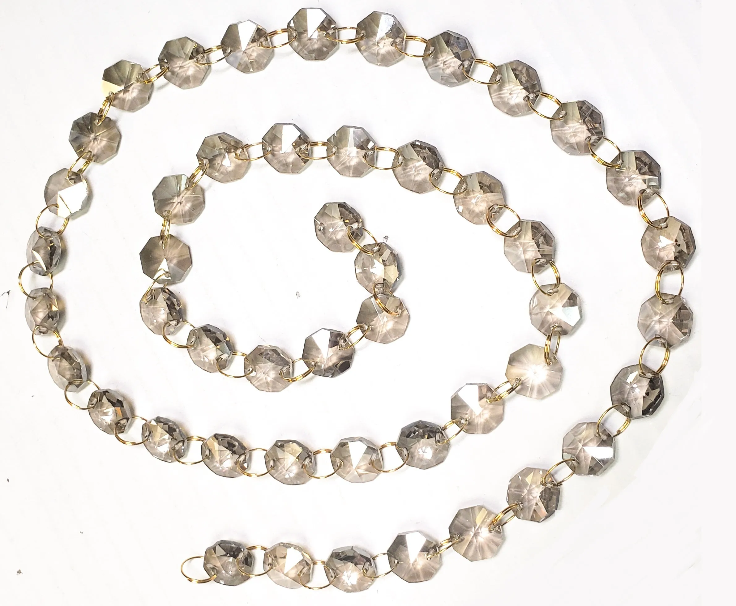 Champagne Meter Chandelier Crystals Garland - Ring Connectors