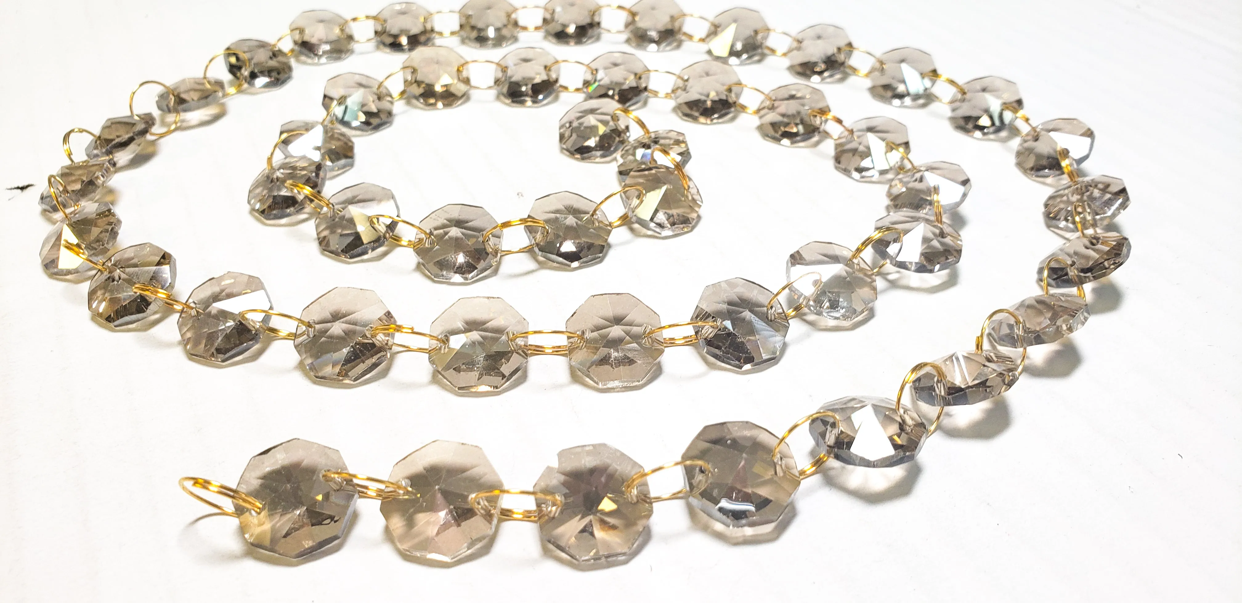 Champagne Meter Chandelier Crystals Garland - Ring Connectors