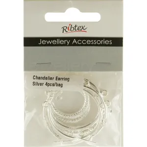 CHANDELIER EARRINGS SILVER 2 SETS