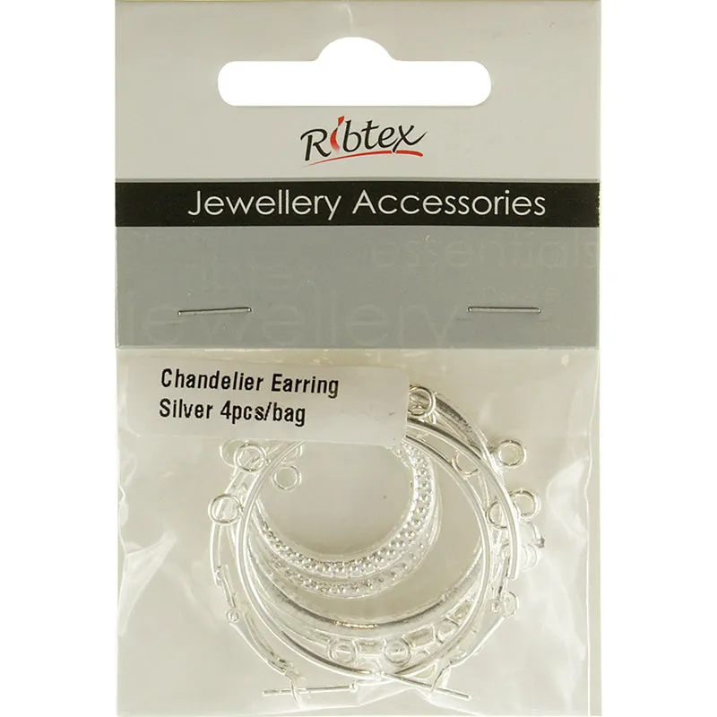 CHANDELIER EARRINGS SILVER 2 SETS