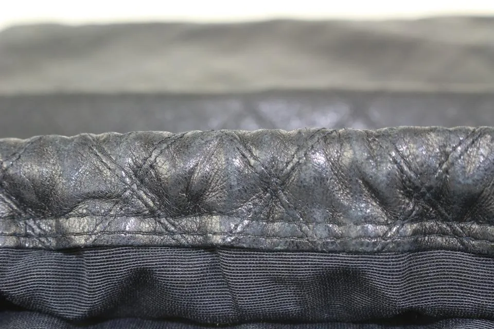 Chanel Ultra Rare Large Quilted Lambskin CC Logo Drawstring Pouch Case 164c73
