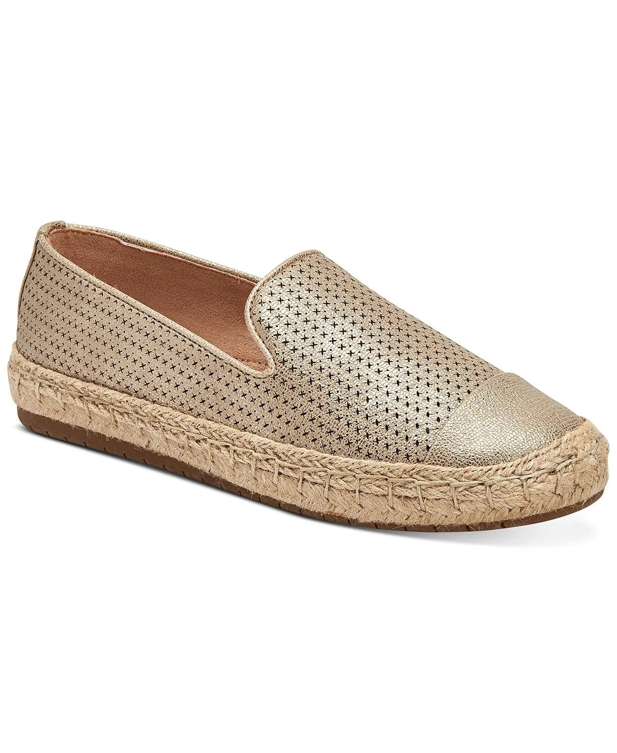 Charter Club Womens Jonii Espadrille Flats, Gold, Size 8.5