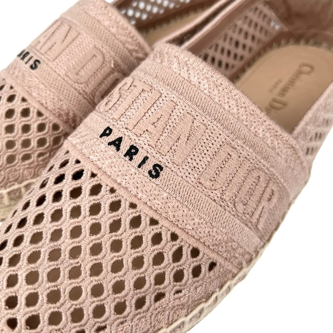 Christian Dior Dusty Pink Mesh Granville Espadrille Flats