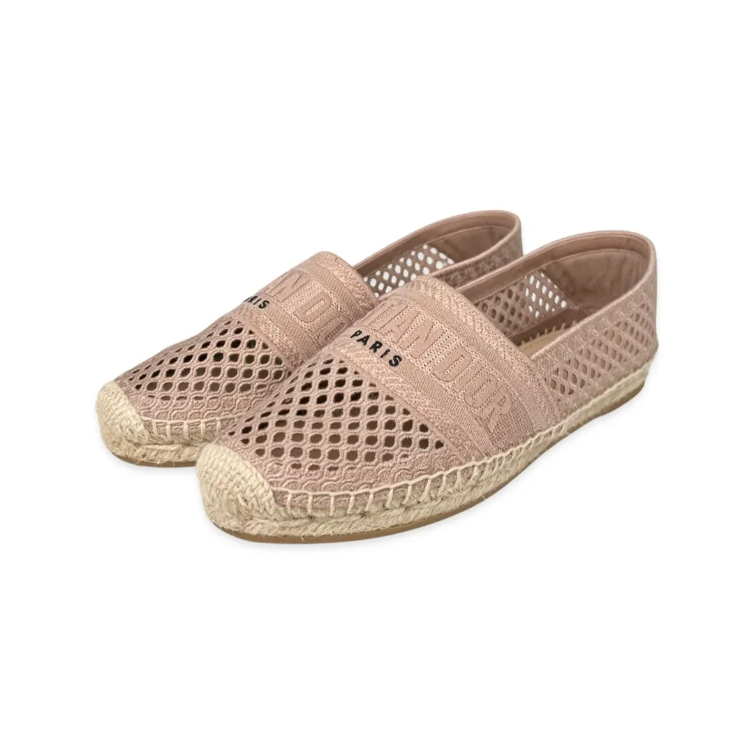 Christian Dior Dusty Pink Mesh Granville Espadrille Flats