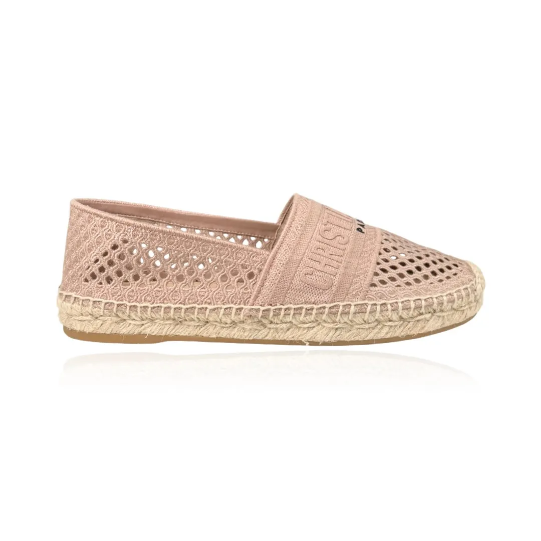 Christian Dior Dusty Pink Mesh Granville Espadrille Flats