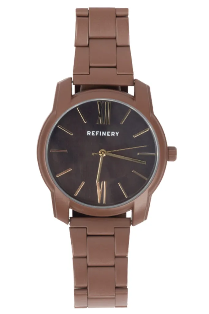 Chunky Metal Watch _ 154089 _ Brown