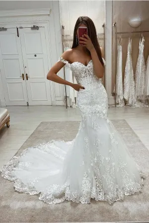 Classic Appliques Fit&Flare Bridal Dresses 2021