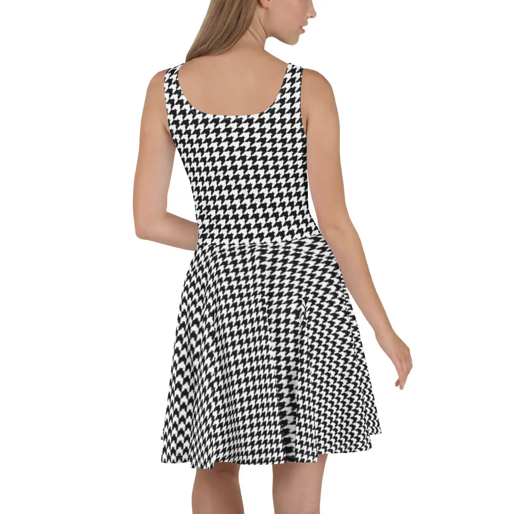 Classic Houndstooth Fit & Flare Dress