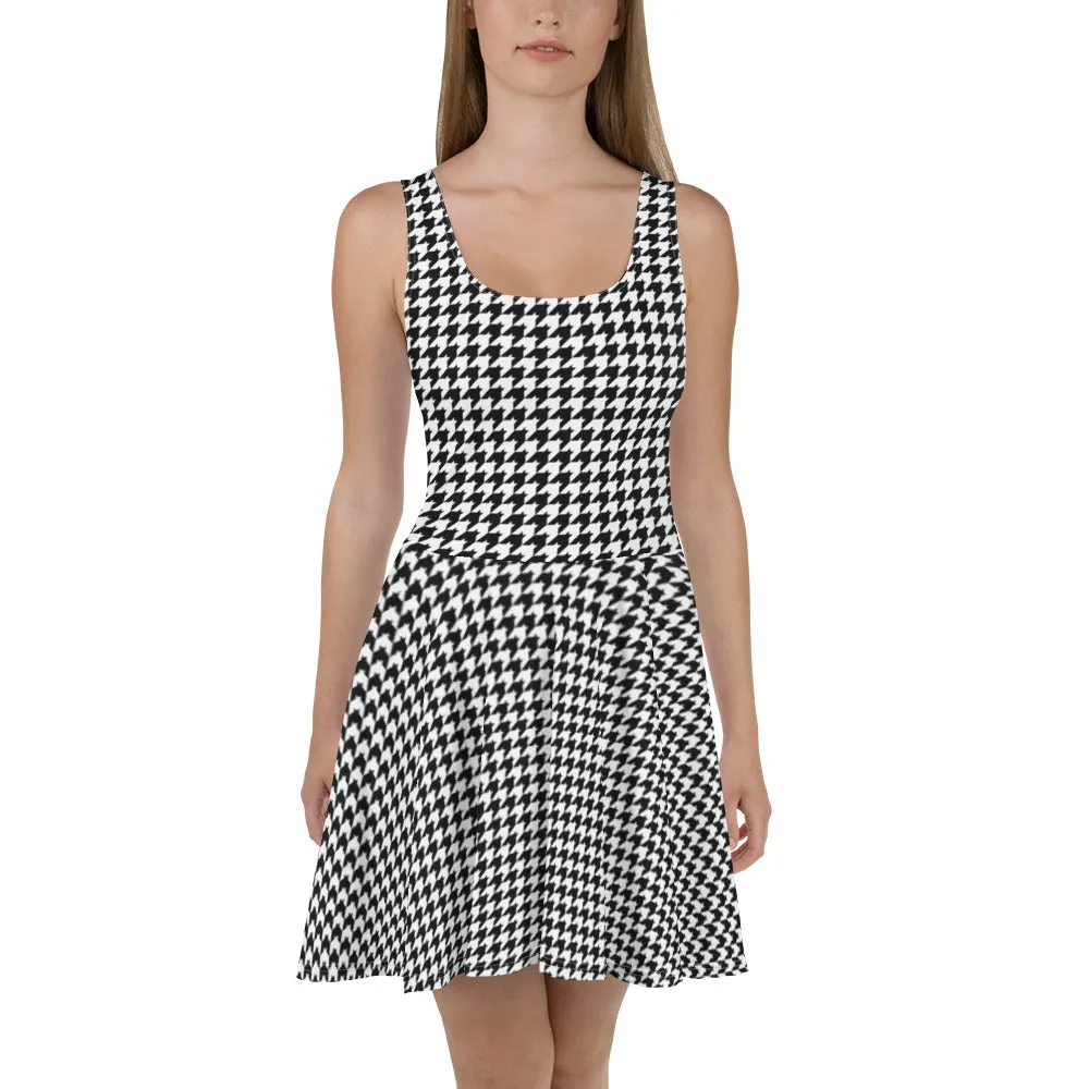 Classic Houndstooth Fit & Flare Dress