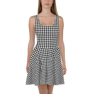 Classic Houndstooth Fit & Flare Dress
