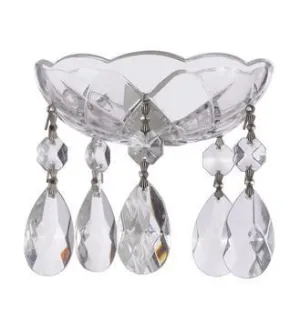 Clear Crystal Bobeche with 50mm Teardrop Crystals for Chandeliers Asfour Lead Crystal