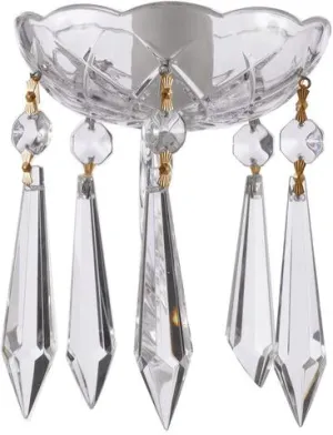 Clear Crystal Bobeche with 80mm Icicle Crystals for Chandeliers