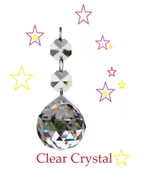 Clear Faceted Chandelier Ball Ornament, Gorgeous Lead Crystal