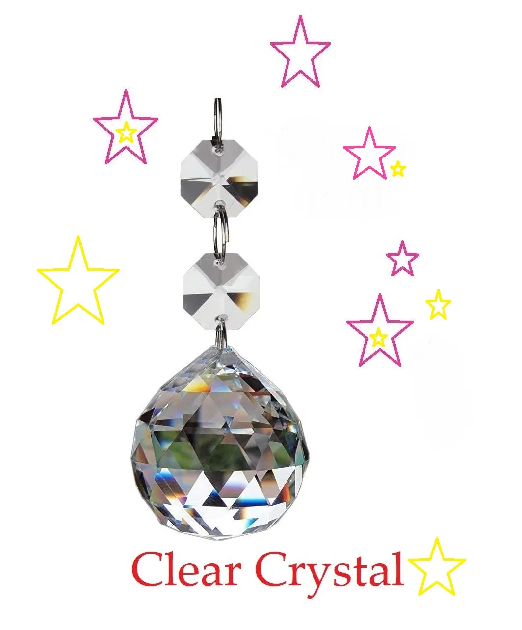 Clear Faceted Chandelier Ball Ornament, Gorgeous Lead Crystal