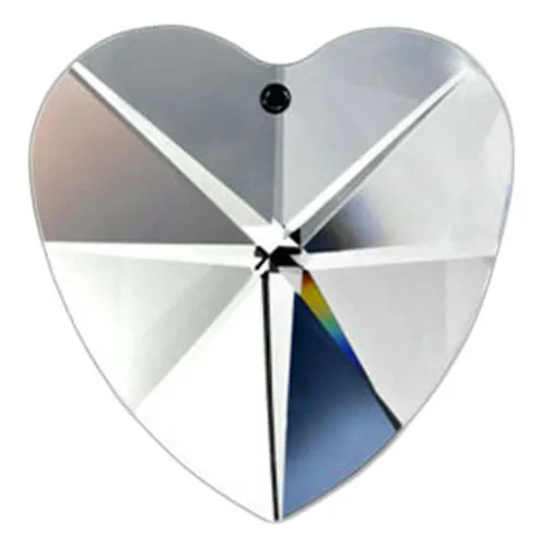 Clear Heart Shaped Chandelier Crystals, Asfour Lead Crystal Heart Ornaments #870 - Pack of 5
