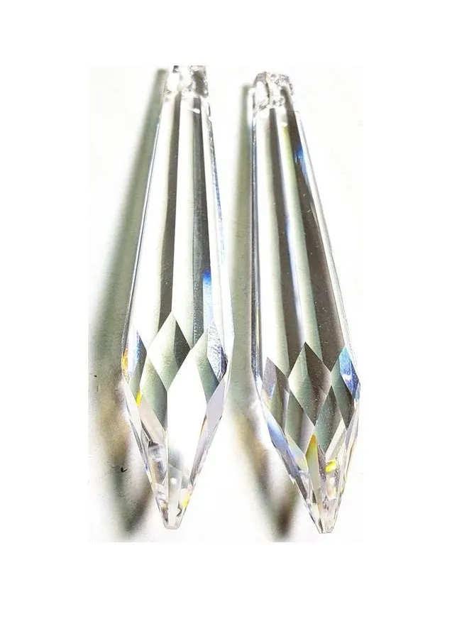 Clear Icicle Chandelier Crystals, Asfour Lead Crystal #424 Pack of 5