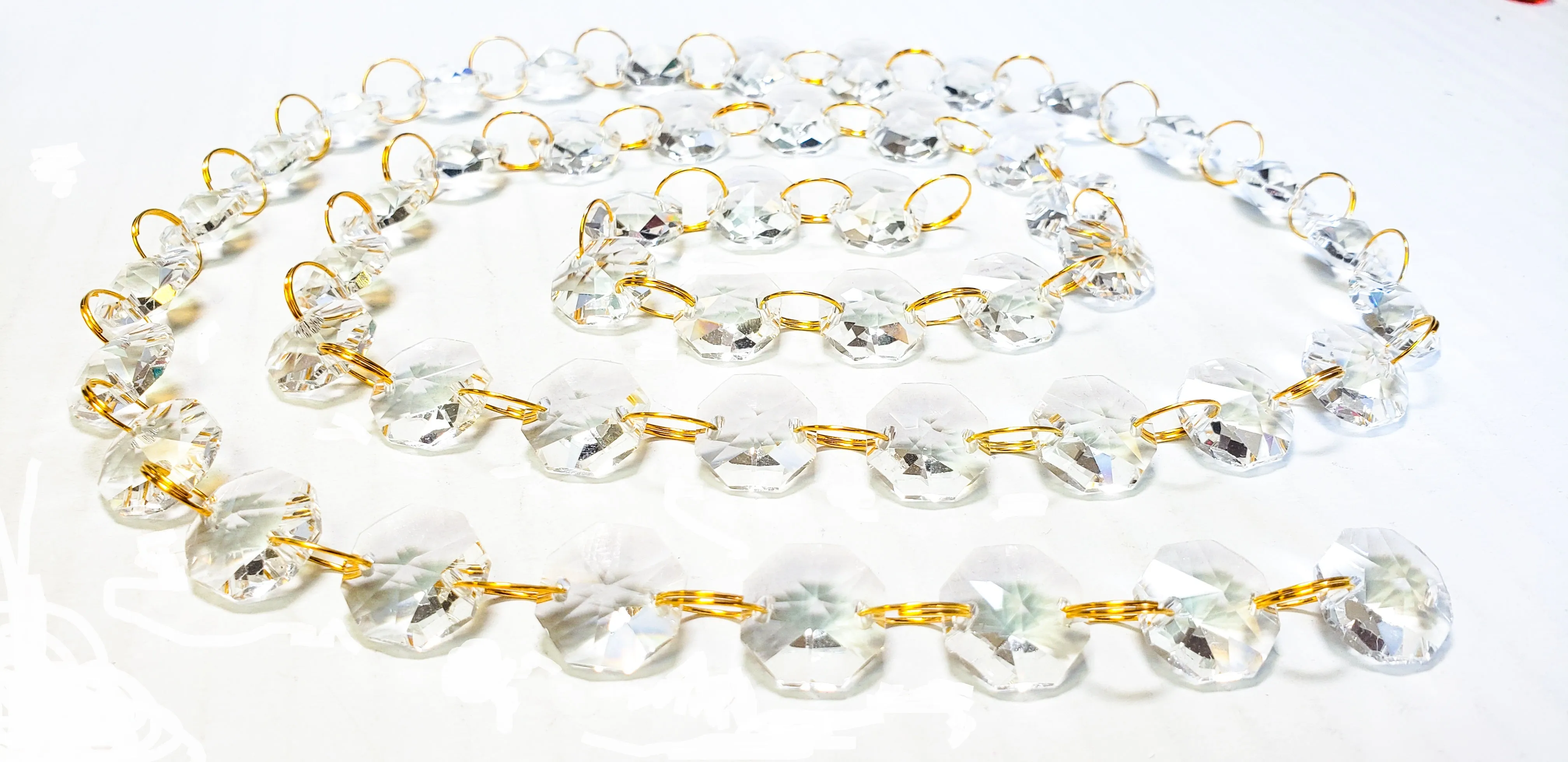 Clear Meter Chandelier Crystals Garland -Ring Connectors