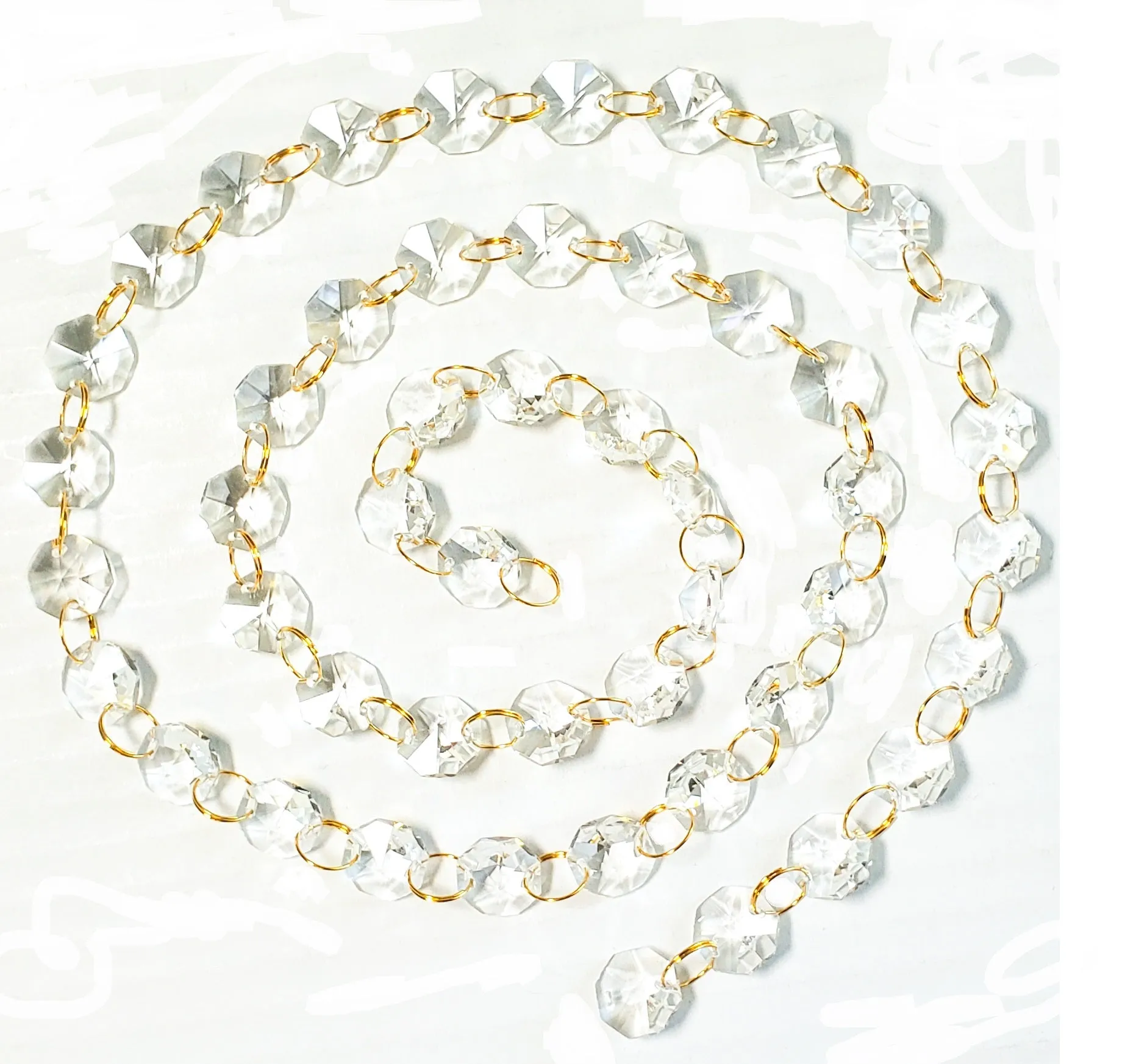 Clear Meter Chandelier Crystals Garland -Ring Connectors