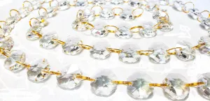 Clear Meter Chandelier Crystals Garland -Ring Connectors