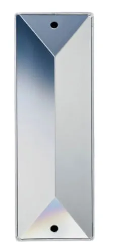 Clear Rectangle 76mm Chandelier Crystals - 2 holes, Asfour Lead Crystal Prisms, Pack of 5