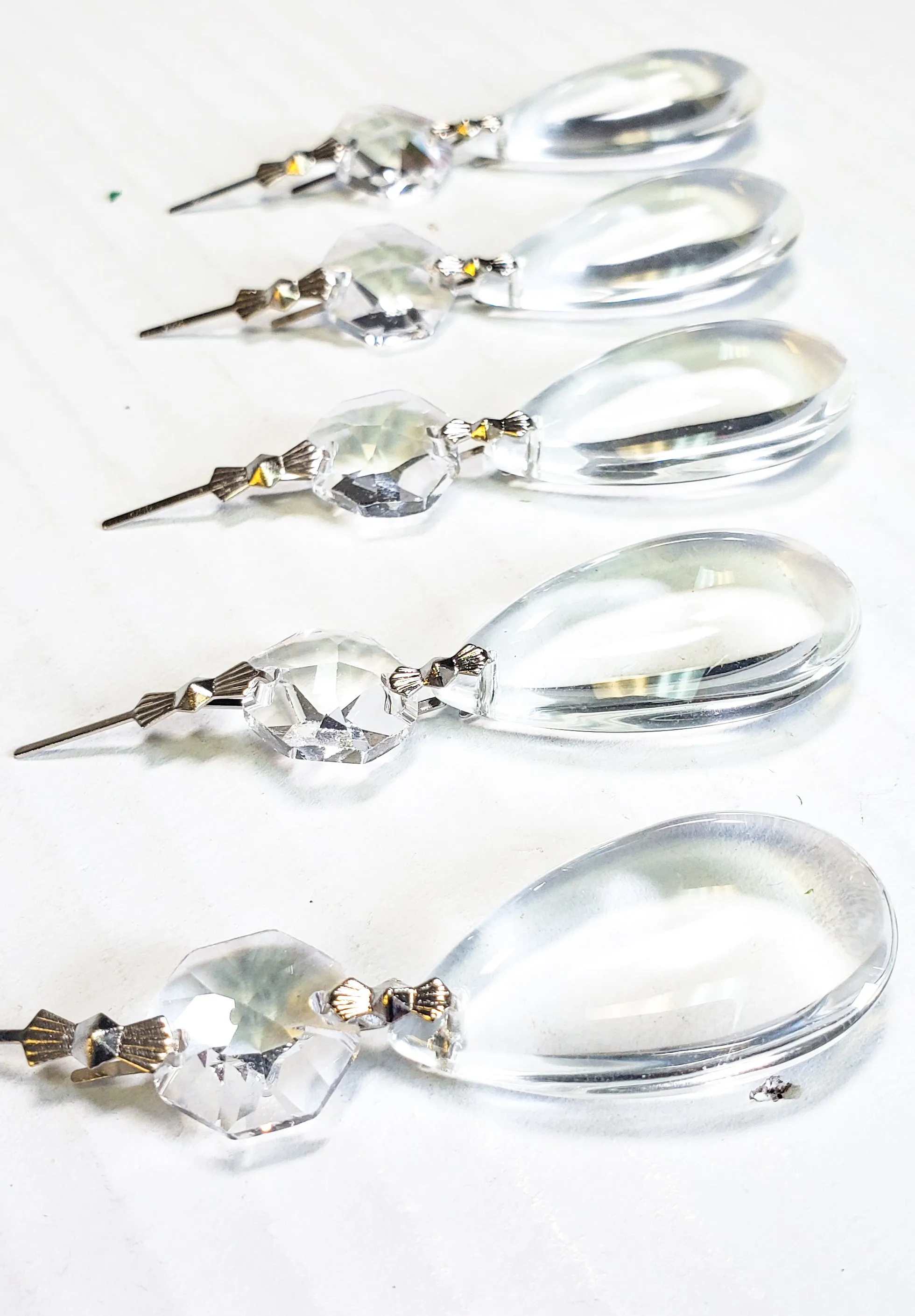 Clear Smooth Teardrop, Chandelier Crystals Ornament, Pack of 5