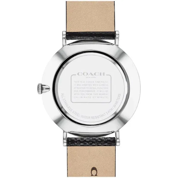 Coach Charles Black Leather Strap Black Dial Quartz Watch for Gents - 14602157