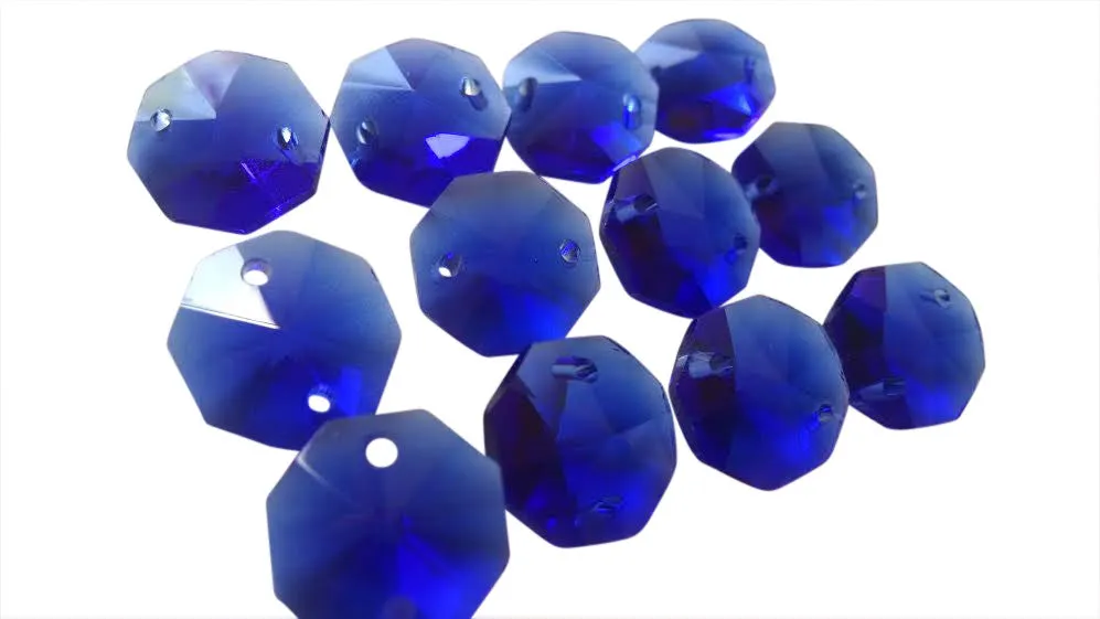 Cobalt Blue 14mm Octagon Beads Chandelier Crystals 2 Holes